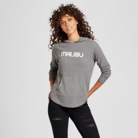 Grayson Threads Tops - Grayson Threads Malibu Graphic Hoodie Sweatshirt Grey